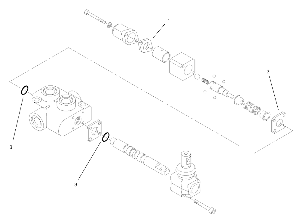 Hydraulic Valve Assembly No. 99-3072 Diagram and Parts List for 22305 991008 - 999999 Toro Lawn Tractor Accessories