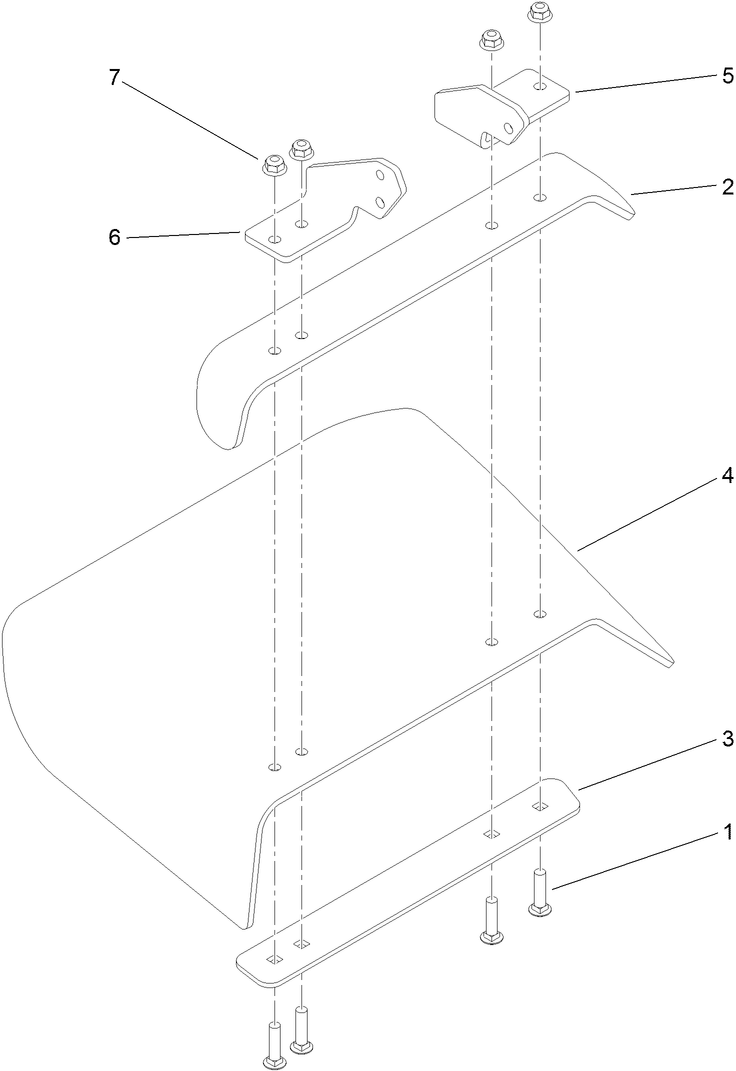 Deflector Assembly Diagram and Parts List for 79548 (312000001-312999999)(2012) Toro Lawn Mower