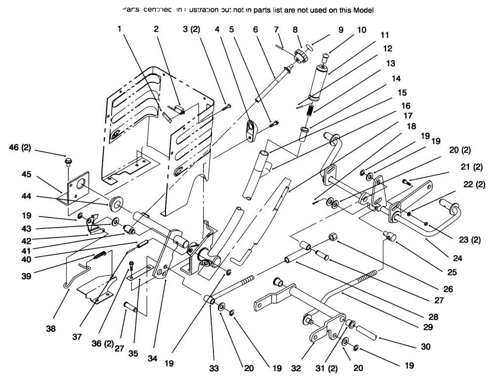 Lift Lever And Height Of Cut Diagram and Parts List for 72085 6900001 - 6999999 Toro Lawn Tractor