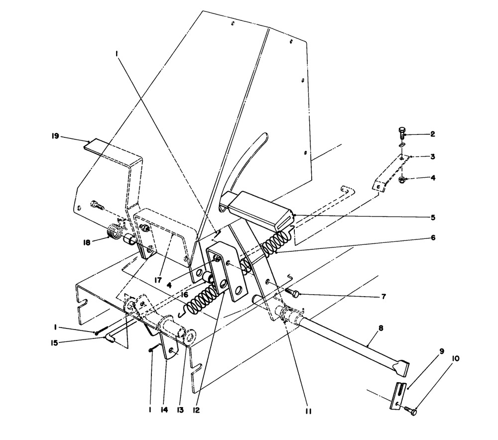 Brake & Clutch Assembly Diagram and Parts List for 56176 1000001 - 1999999 Toro Lawn Tractor
