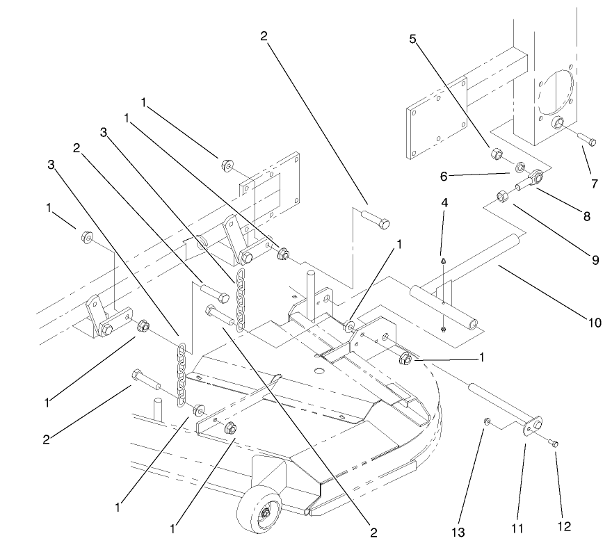 Frame And Deck Assembly Diagram and Parts List for 74212 (200000001-200999999)(2000) Toro Lawn Mower