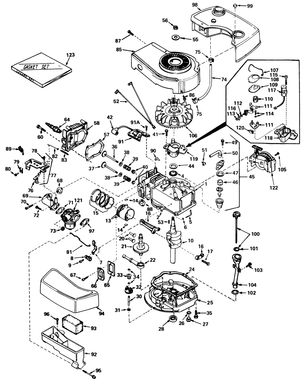 Engine Tecumseh Model No. Tnt-100-10049c Diagram and Parts List for 20775 9000001 - 9999999 Toro Lawn Mower
