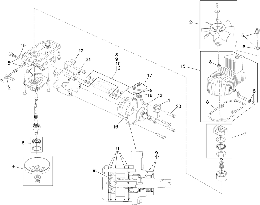 Rh Hydro Assembly Diagram and Parts List for 74938 (313000001-313999999)(2013) Toro Lawn Mower