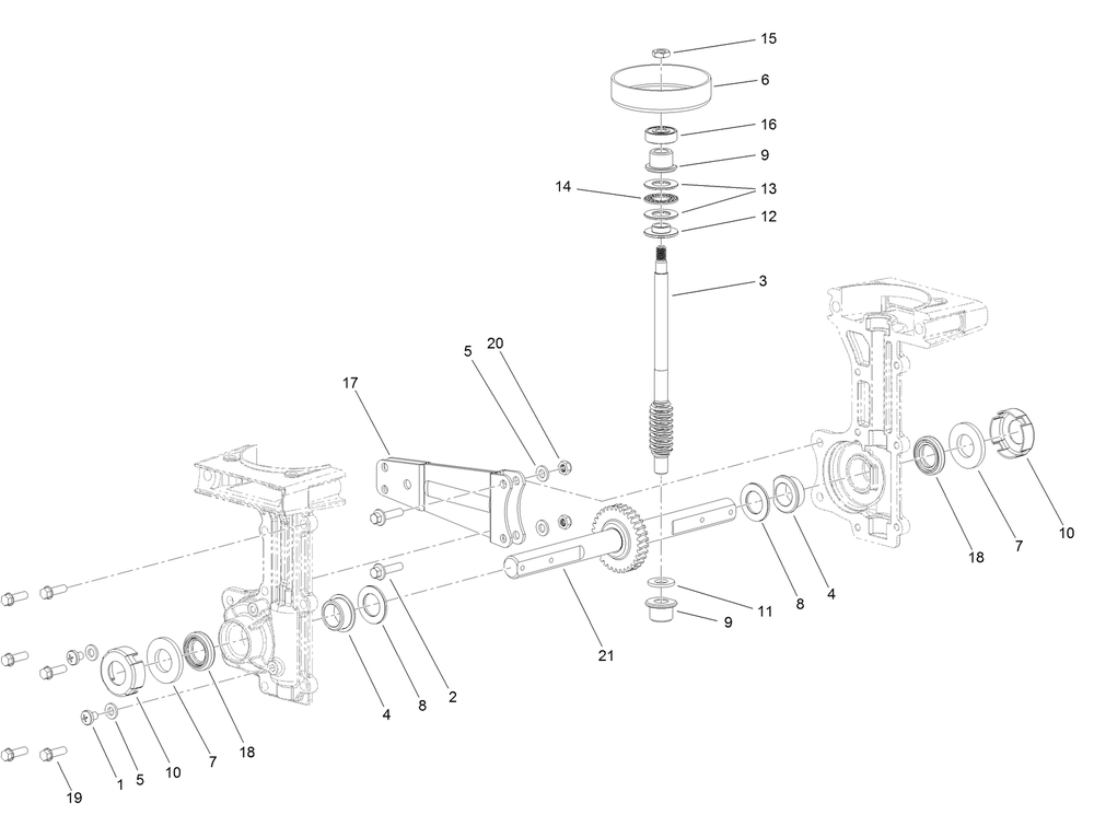 Transmission Assembly Diagram and Parts List for 58601 322300001 - 999999999 Toro Cultivator