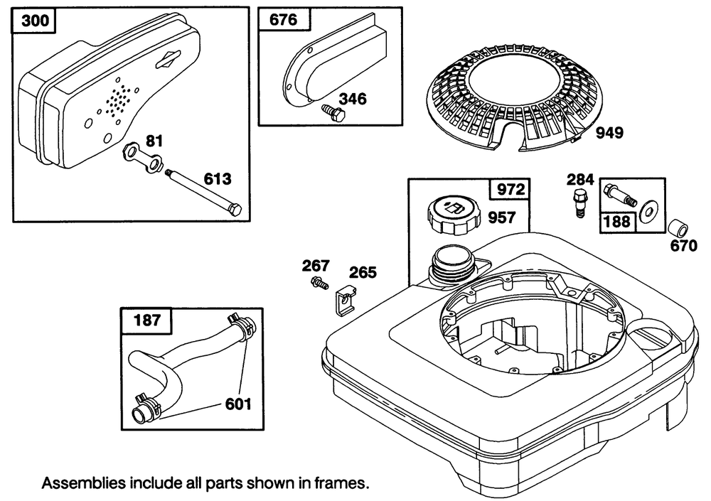 Engine Briggs & Stratton Model 122707-3187-01 Diagram and Parts List for 16402 1000001 - 1999999 Toro Lawn Mower