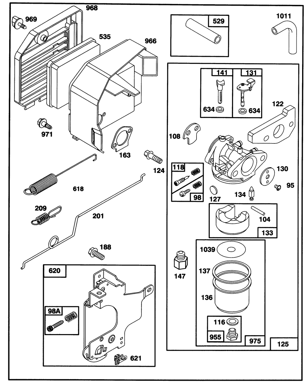 Engine Gts-150 Diagram and Parts List for 20763B 39000001 - 39999999 Toro Lawn Mower