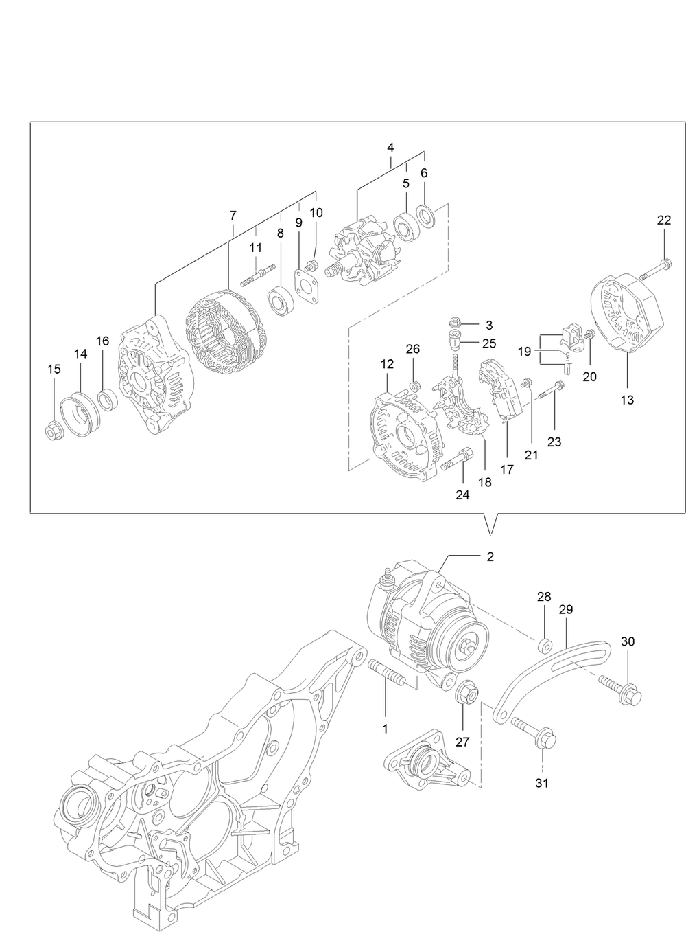 Generator Assembly Diagram and Parts List for 74072 403226744-404399999 Toro Lawn Mower