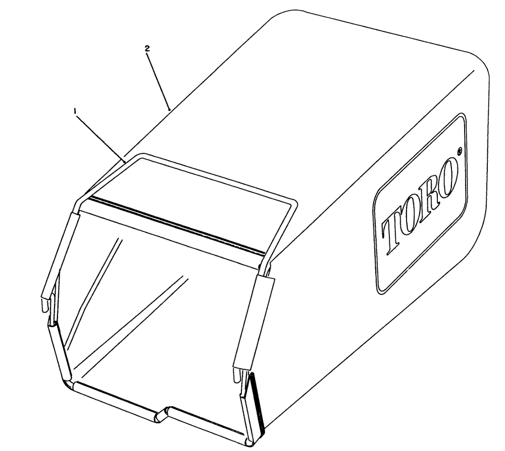 Grass Bag Assembly Diagram and Parts List for 26551 9000001 - 9999999 Toro Lawn Mower