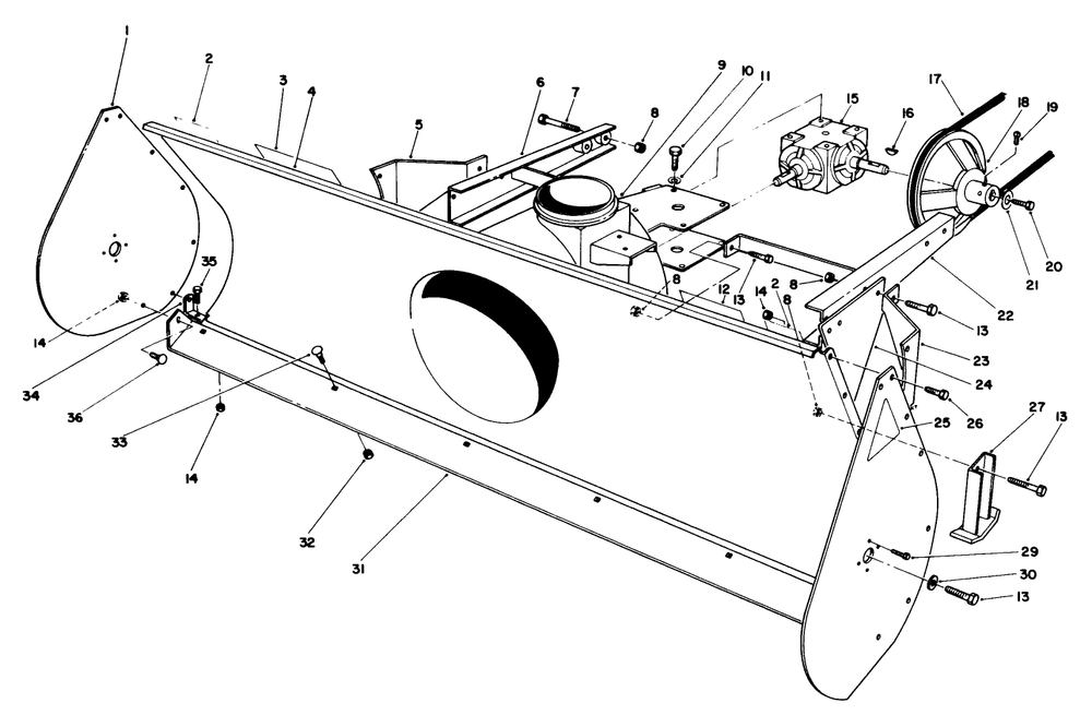 44" Snow Thrower Model No. 30761 (Optional) Diagram and Parts List for 30718 0000001 - 0999999 Toro Lawn Tractor