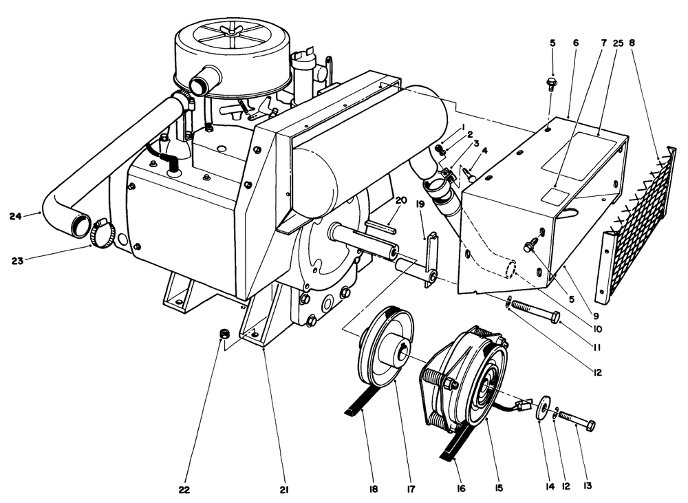 Engine Assembly Diagram and Parts List for 30718 2000001 - 2999999 Toro Lawn Tractor