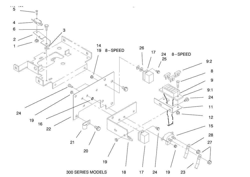Hoodstand Electrical Housing & Wire Harness Diagram and Parts List for 73402 7900001 - 7999999 Toro Lawn Tractor