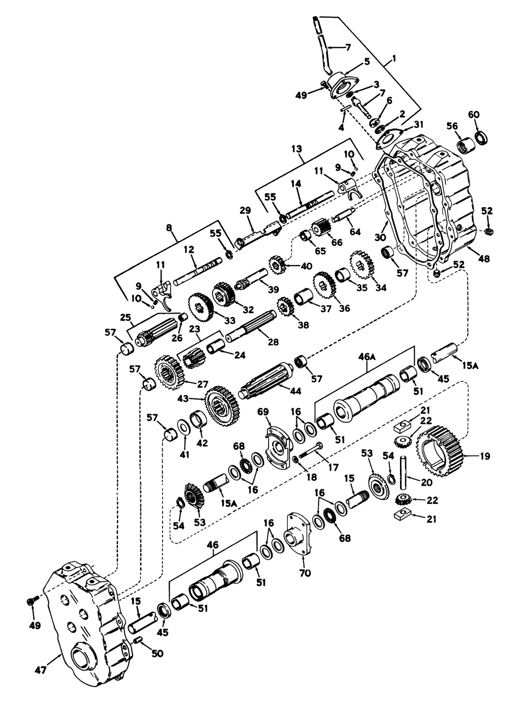 Transmission Parts List Diagram and Parts List for 57201 8000001 - 8999999 Toro Lawn Tractor