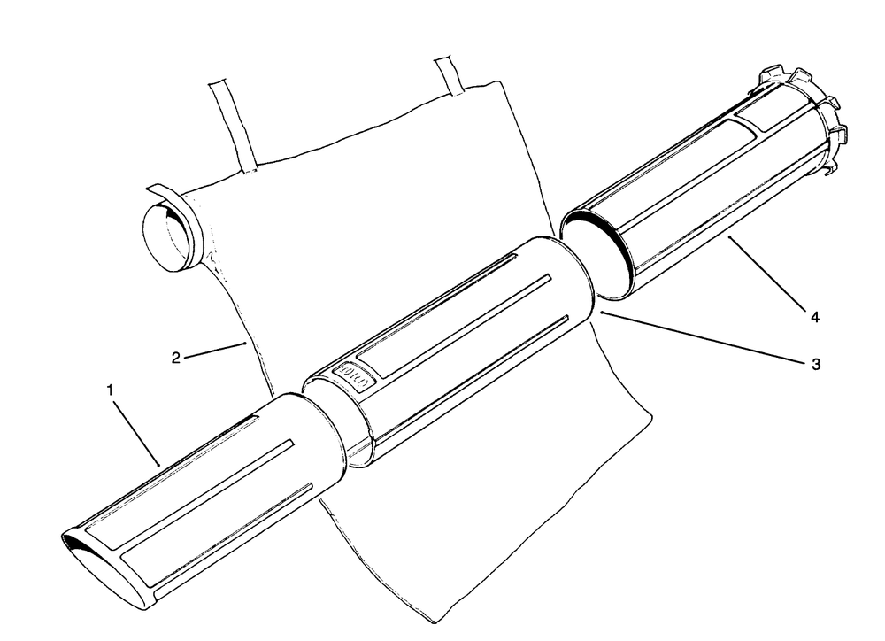 Vacuum Tubes And Bagging Kit Model No. 51533 Diagram and Parts List for 51576 39000001 - 39999999 Toro Leaf Blower / Vacuum