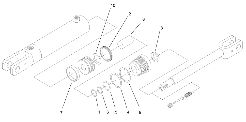 Hydraulic Cylinder No. 99-3051 Diagram and Parts List for 22305 990001 - 991007 Toro Lawn Tractor Accessories