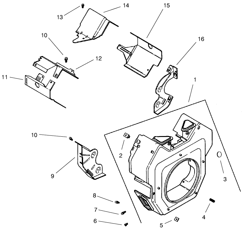 Group 6-Blower Housing & Baffles Diagram and Parts List for 73560 8900001 - 8999999 Toro Lawn Tractor