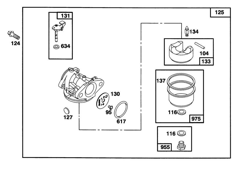 Engine Briggs & Stratton Model 128807-0658-01 Diagram and Parts List for 20463 5900001 - 5999999 Toro Lawn Mower
