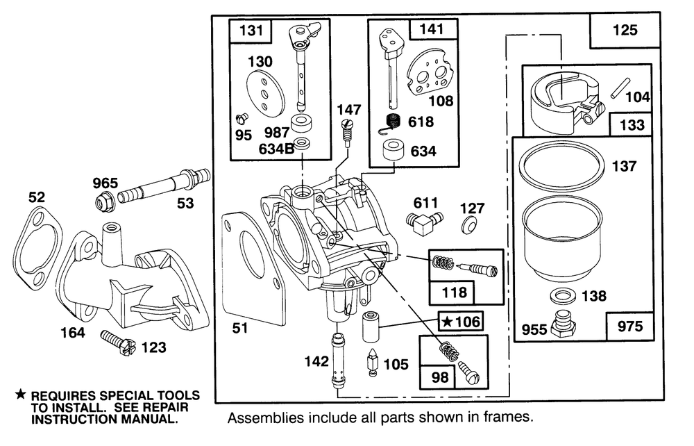 Engine Briggs & Stratton Model 286707-0453-01 Diagram and Parts List for 71202 5900001 - 5999999 Toro Lawn Tractor