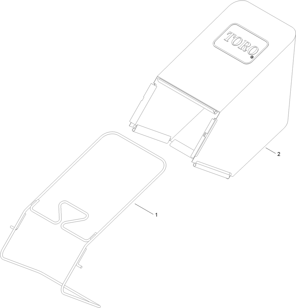 Grass Bag And Frame Assembly Diagram and Parts List for 21311 400000000 - 999999999 Toro Lawn Mower