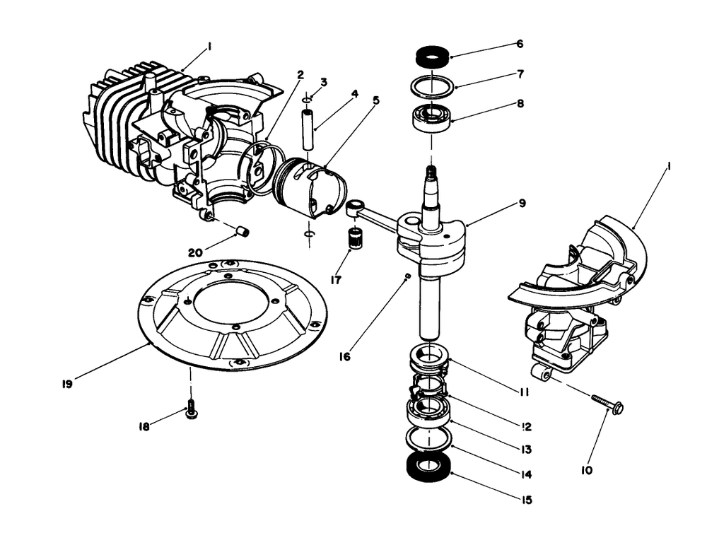 Engine Assembly (Engine Model No. 47ph7) Diagram and Parts List for 20581 8000001 - 8999999 Toro Lawn Mower