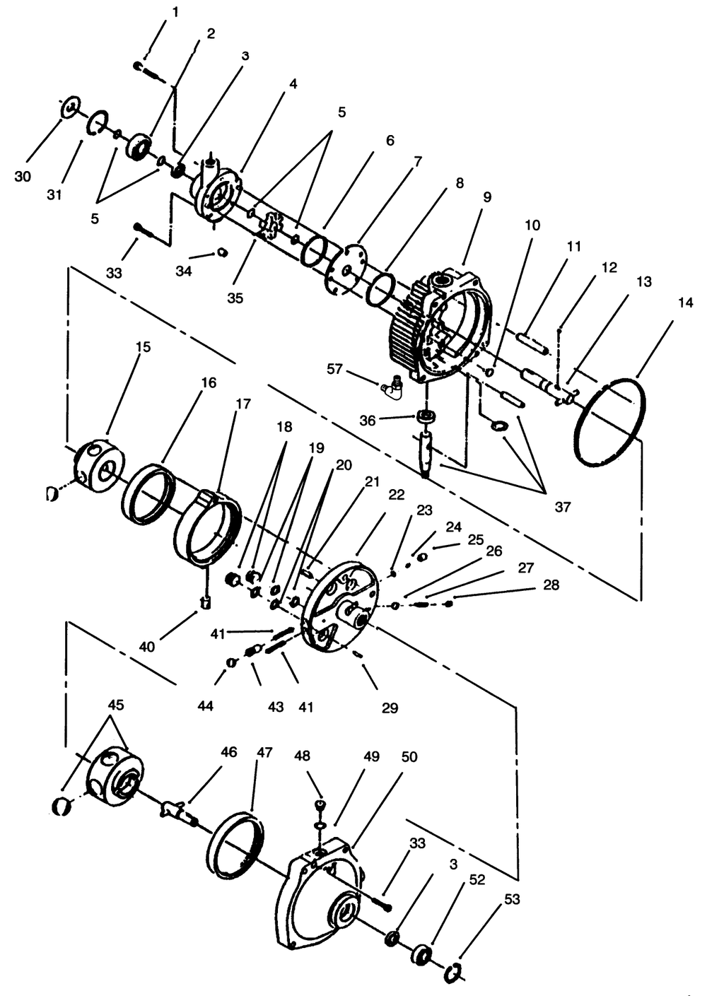 Eaton Hydrostatic Transmission #1100-062 Diagram and Parts List for 73401 5901261 - 5999999 Toro Lawn Tractor
