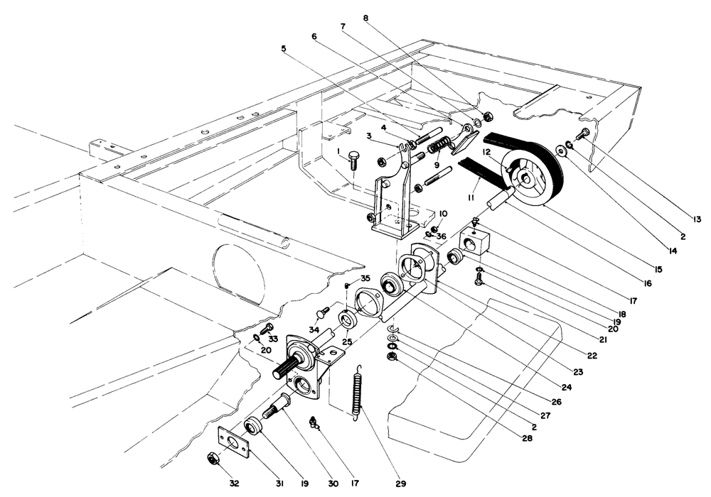 Power Take Off Assembly Diagram and Parts List for 30775 300001 - 399999 Toro Lawn Tractor