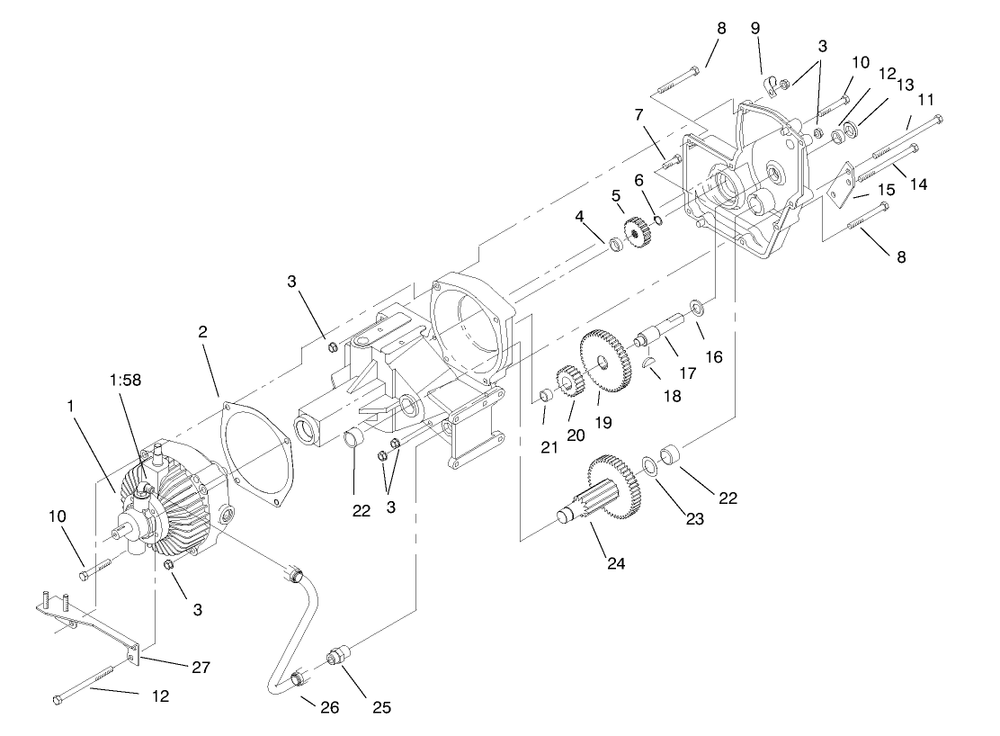 Hydrostatic Transmission (Continued) Diagram and Parts List for 73403 7900001 - 7999999 Toro Lawn Tractor