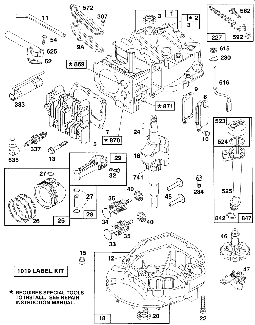 Engine Model 122702-0182-01 Diagram and Parts List for 20906B 1000001 - 1999999 Toro Lawn Mower