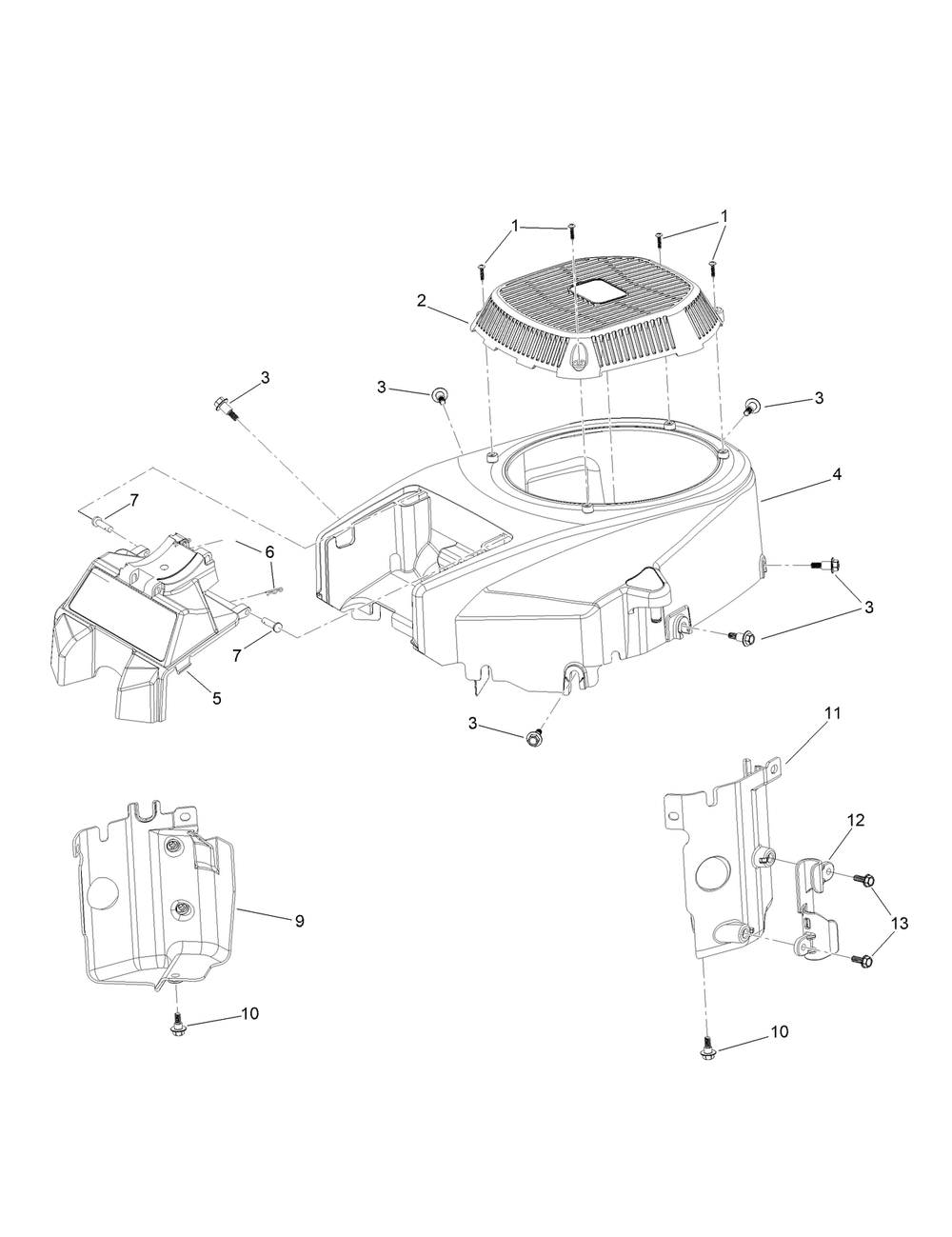 Blower Housing Assembly Diagram and Parts List for 77284 411582570 - 411926490 Toro Lawn Tractor