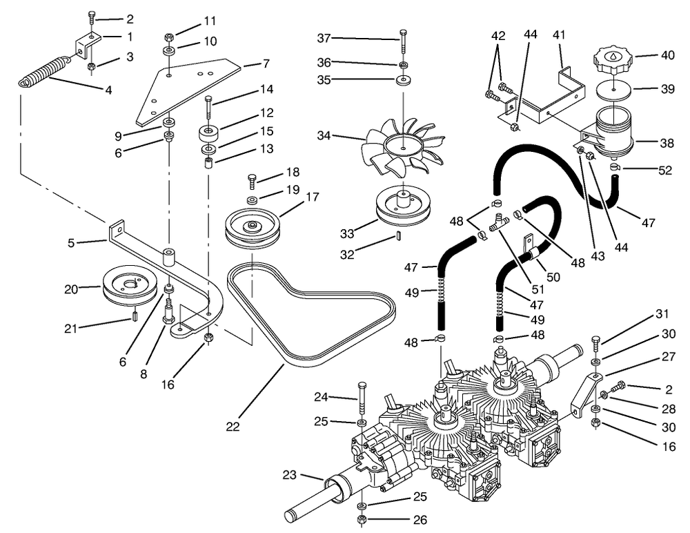 Transmission & Drive System Assembly Diagram and Parts List for 74120 490001 - 499999 Toro Lawn Tractor