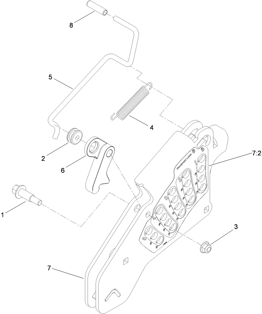 Height-Of-Cut Assembly Diagram and Parts List for 74943CP (312000001-312999999)(2012) Toro Lawn Mower