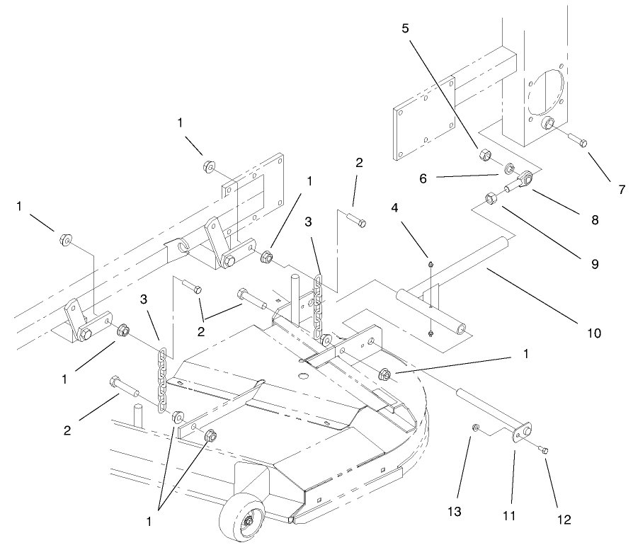 Frame And Deck Assembly Diagram and Parts List for 74212 (990001-991000)(1999) Toro Lawn Mower