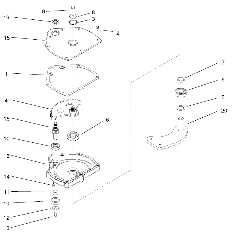 Steering Gearbox Assembly No. 99-7660 Diagram and Parts List for 12003 220000001 - 220999999 Toro Lawn Tractor