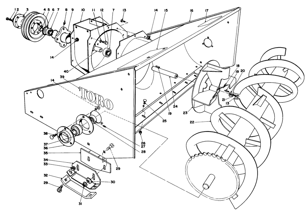 48" Snowthrower Model No. 30570 (Optional) Diagram and Parts List for 30775 400001 - 499999 Toro Lawn Tractor
