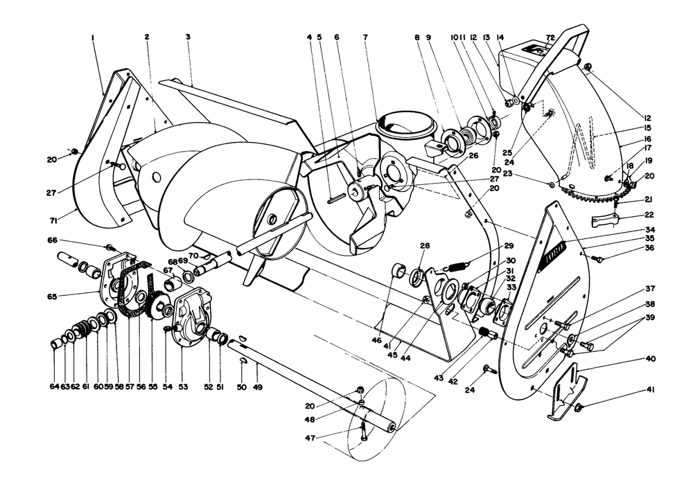 Auger Assembly (Continued) 36" Snowthrower Attachment Model No. 59160 (Optional) Diagram and Parts List for 57360 5000001 - 5999999 Toro Lawn Tractor