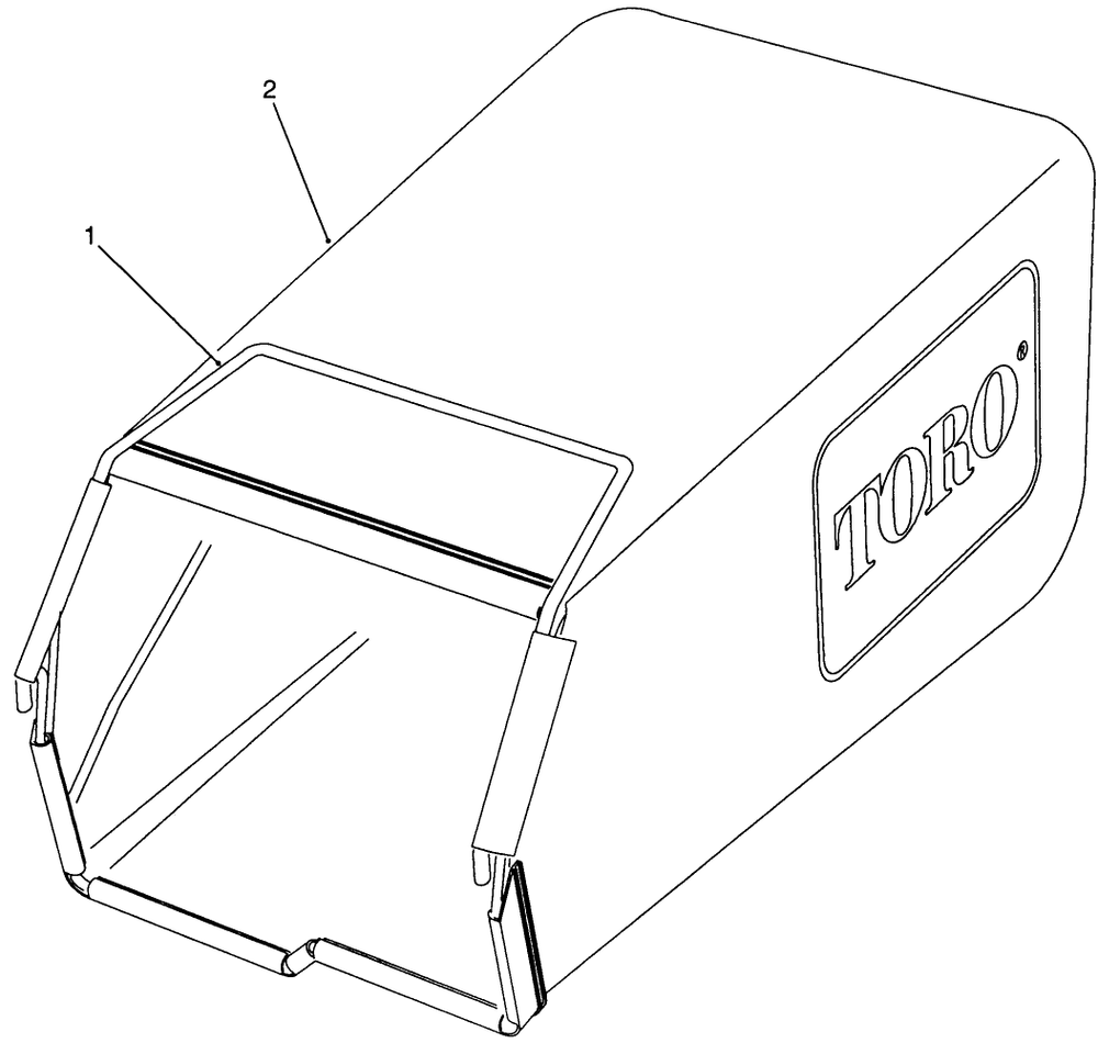 Grass Bag Assembly Diagram and Parts List for 26621 0000001 - 0999999 Toro Lawn Mower