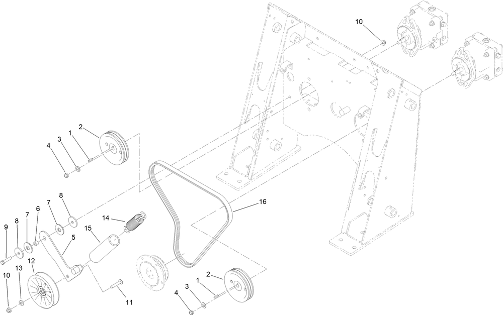 Drive Assembly Diagram and Parts List for 22324 407960000 - 409359999 Toro Lawn Tractor Accessories