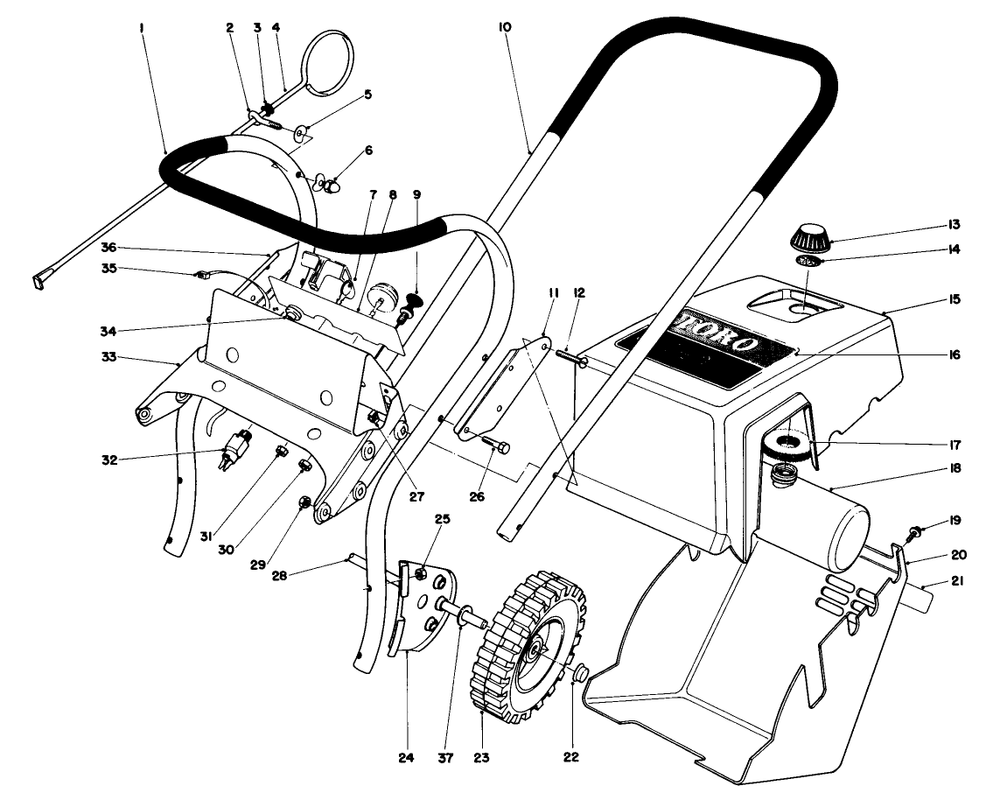 Upper Main Frame Diagram and Parts List for 38100 9000001 - 9999999 Toro Snow Blower