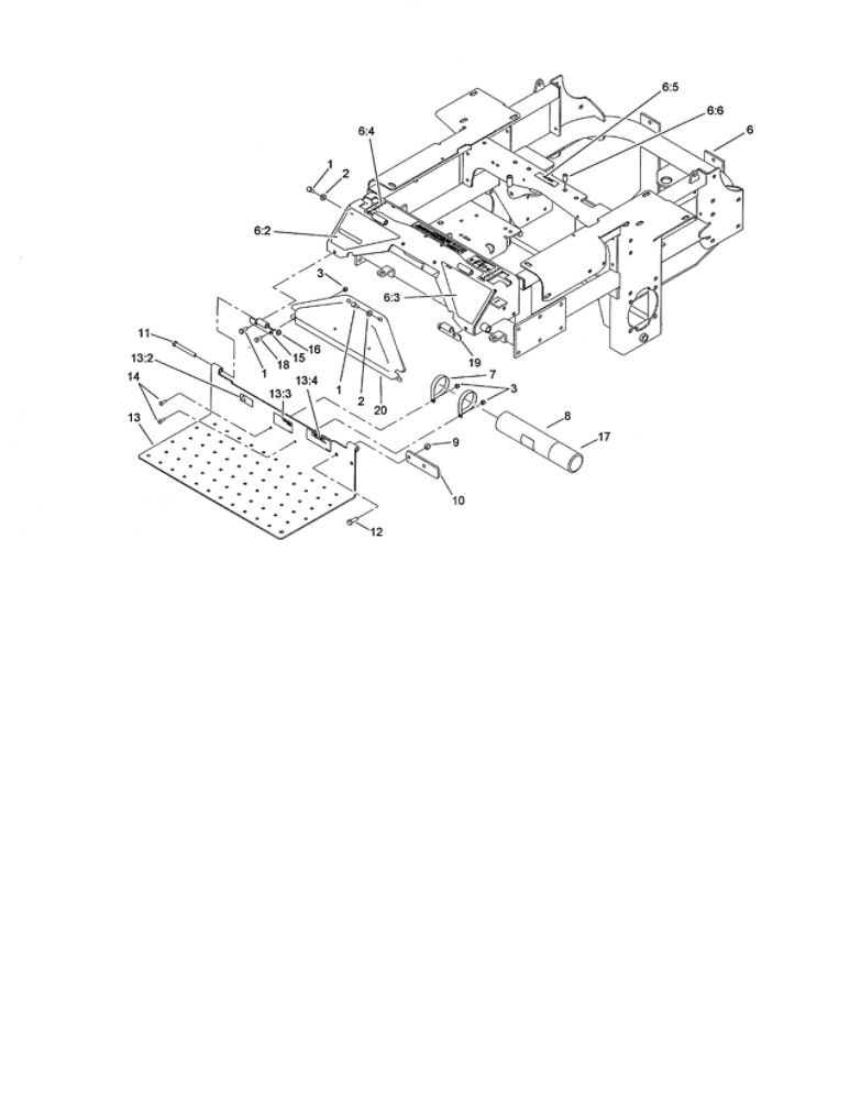 Traction Frame And Floor Pan Diagram and Parts List for 74264 260000001 AND UP Toro Lawn Mower