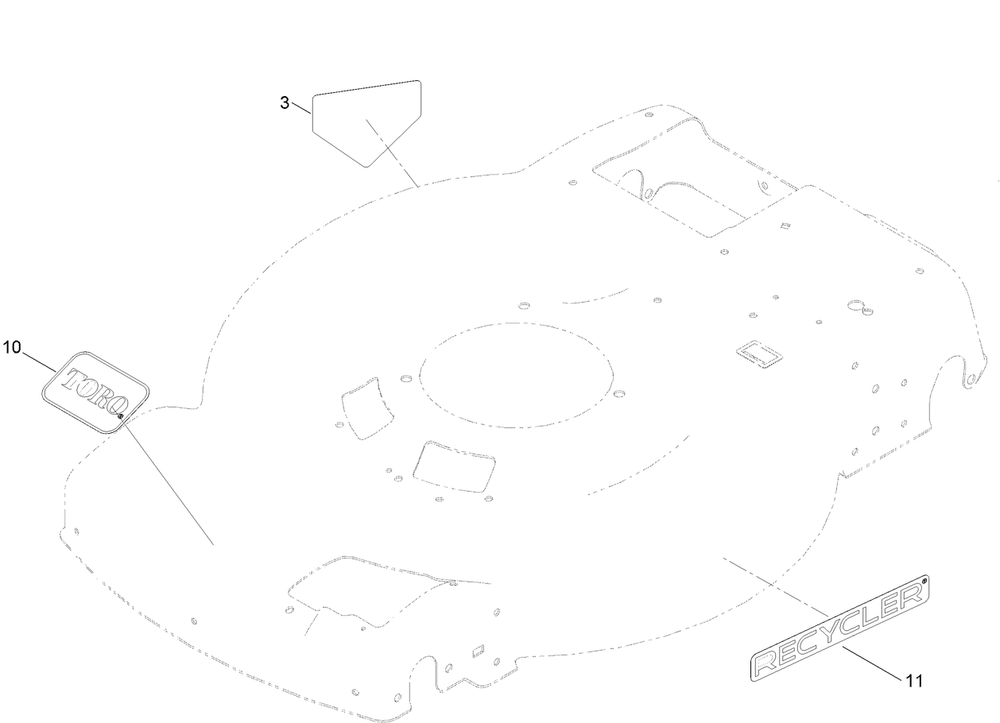 Decal Assembly Diagram and Parts List for 21465 409000000 - 411852566 Toro Lawn Mower