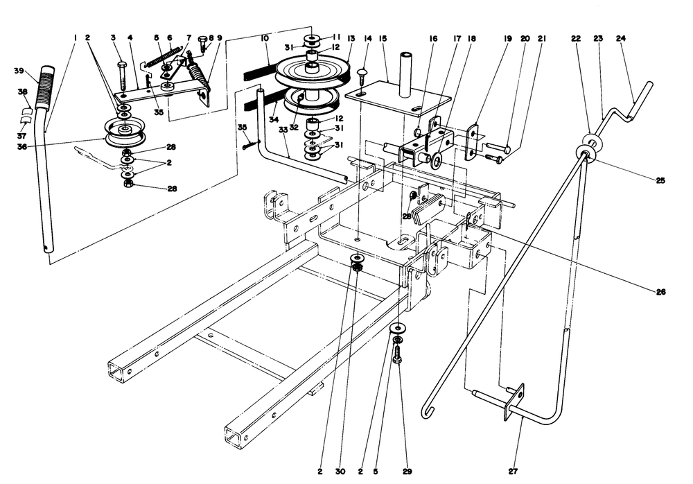 36" Snowthrower Attachment Model 59136 Diagram and Parts List for 57357 1000001 - 1999999 Toro Lawn Tractor