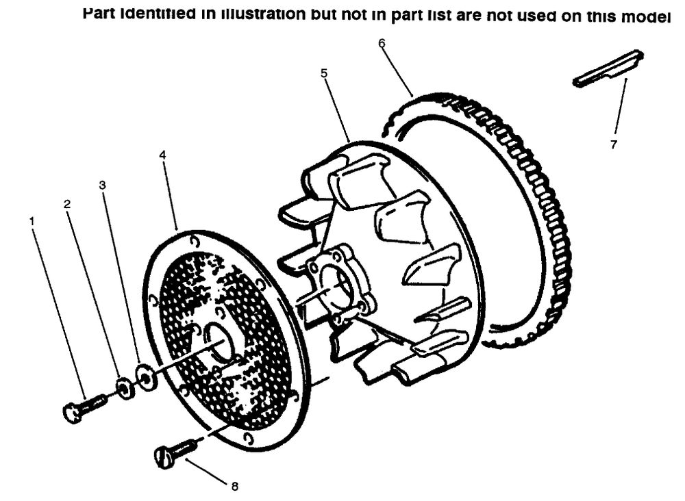 Flywheel Diagram and Parts List for 73502 6900001 - 6999999 Toro Lawn Tractor