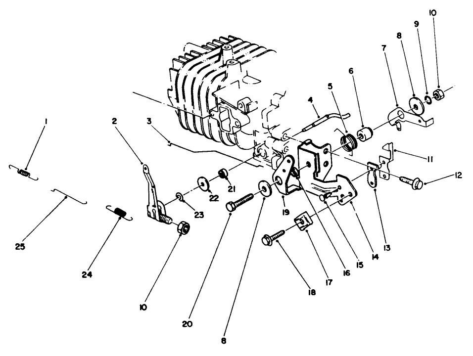 Governor Assembly (Engine No. 47pk9-2) Diagram and Parts List for 26683 0000001 - 0999999 Toro Lawn Mower