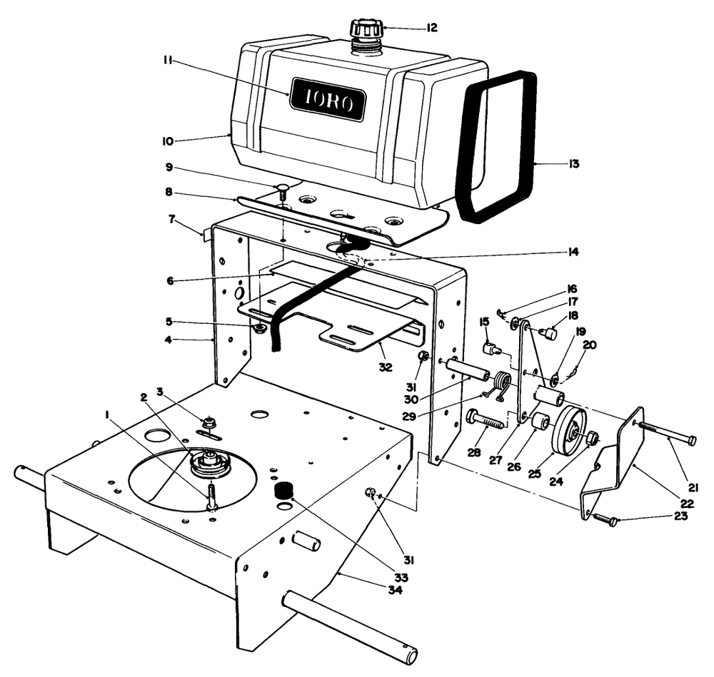 Frame Assembly Diagram and Parts List for 30111 6000001 - 6999999 Toro Lawn Tractor Accessories