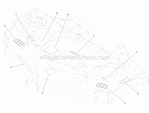 Deck Decal Assembly No. 131-7691 Diagram and Parts List for 74942TE 316000001-316999999 Toro Lawn Mower