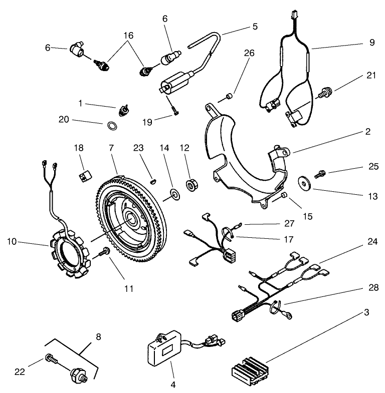 Electrical Components Assembly Diagram and Parts List for 73547 9900001 - 9999999 Toro Lawn Tractor