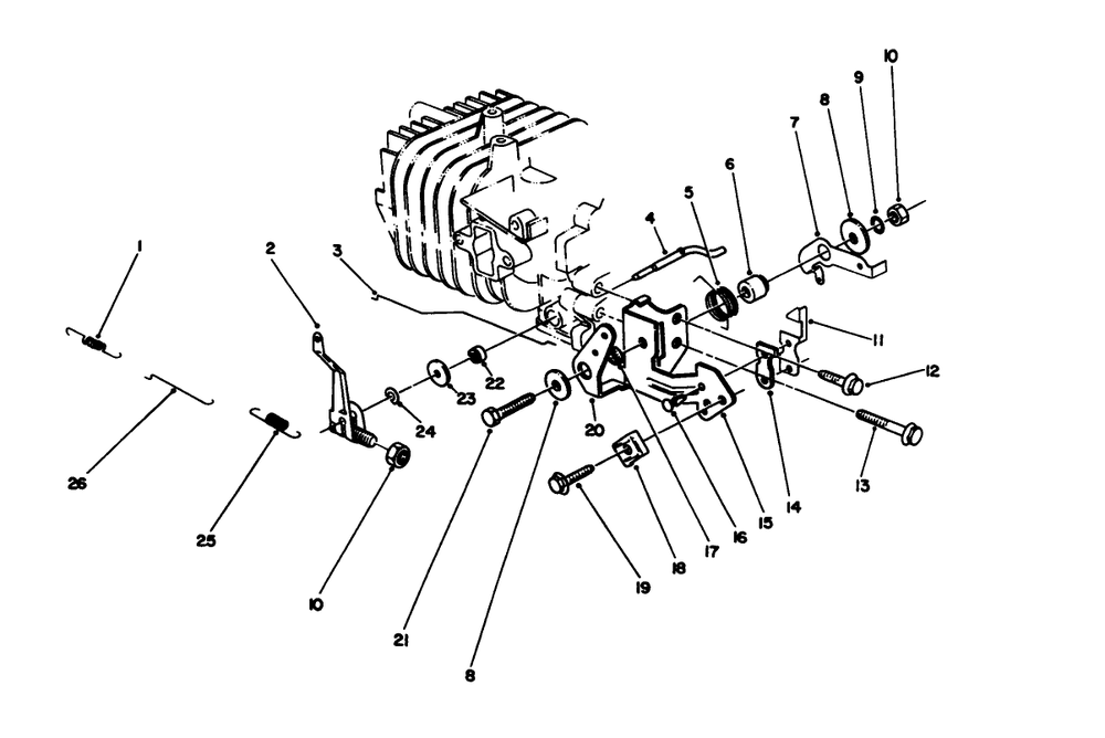 Governor Assembly (Model No. 47pn2-7) Diagram and Parts List for 22043 3900965 - 3999999 Toro Lawn Mower