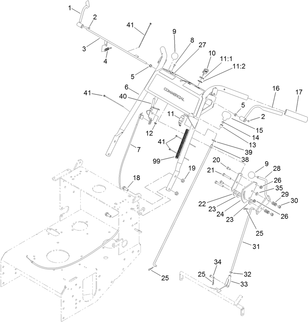Upper Control Assembly Diagram and Parts List for 39934 (314000001-314999999)(2014) Toro Lawn Mower