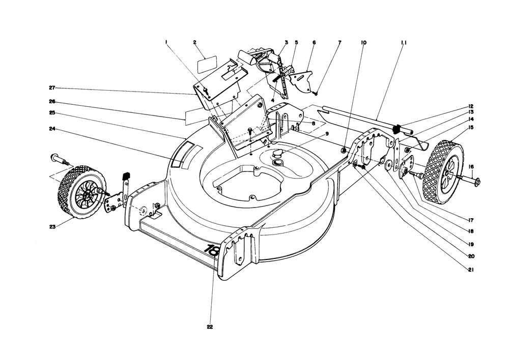 Housing Assembly Diagram and Parts List for 20752 8000001 - 8999999 Toro Lawn Mower