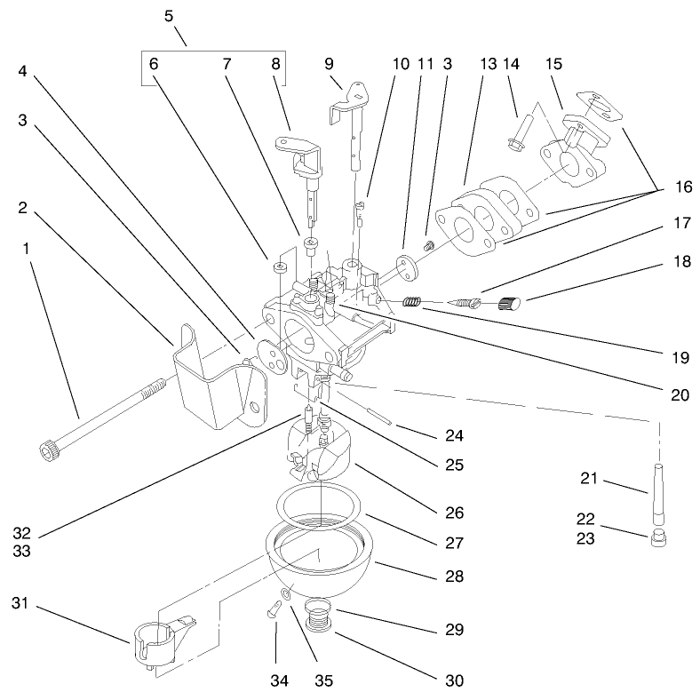 Engine Assembly (Model No. 38430) Diagram and Parts List for 38430 9900001 - 9999999 Toro Snow Blower