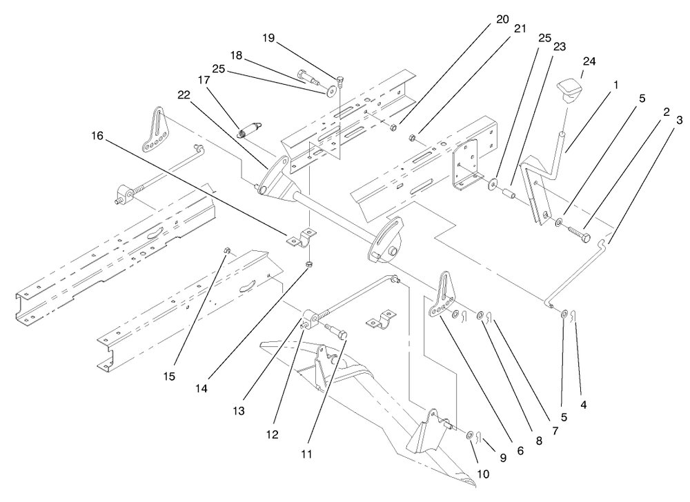 Height Of Cut Assembly Diagram and Parts List for 71189 8900001 - 8999999 Toro Lawn Tractor